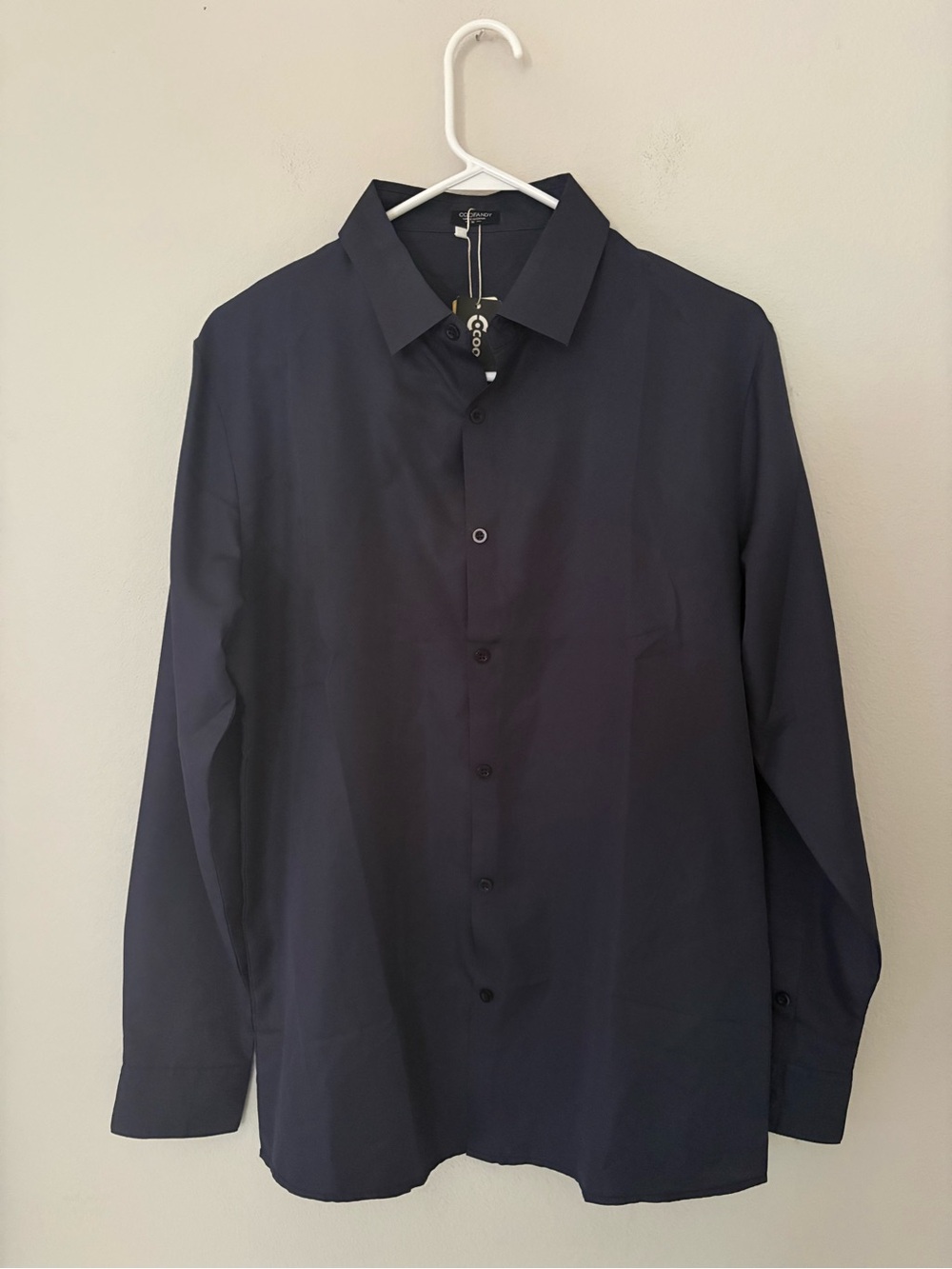 COOFANDY Men’s Navy Blue Dress Shirt S Long Sleeve Wrinkle Free Business Casual